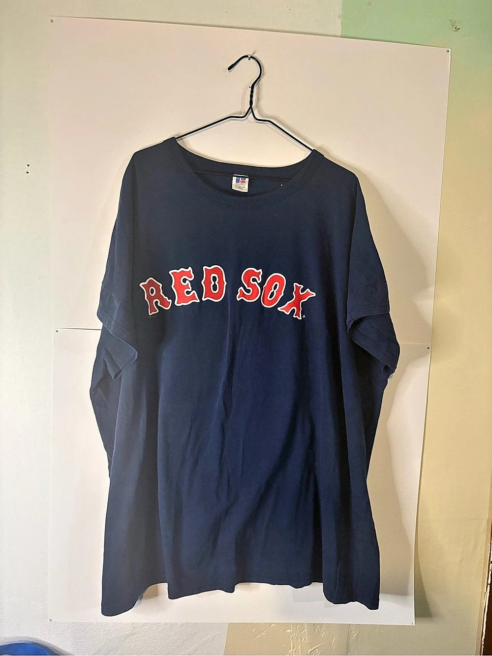 Vintage Russell Athletic Boston Red Sox #38 Schilling MLB Graphic Blue XXXL 3XL